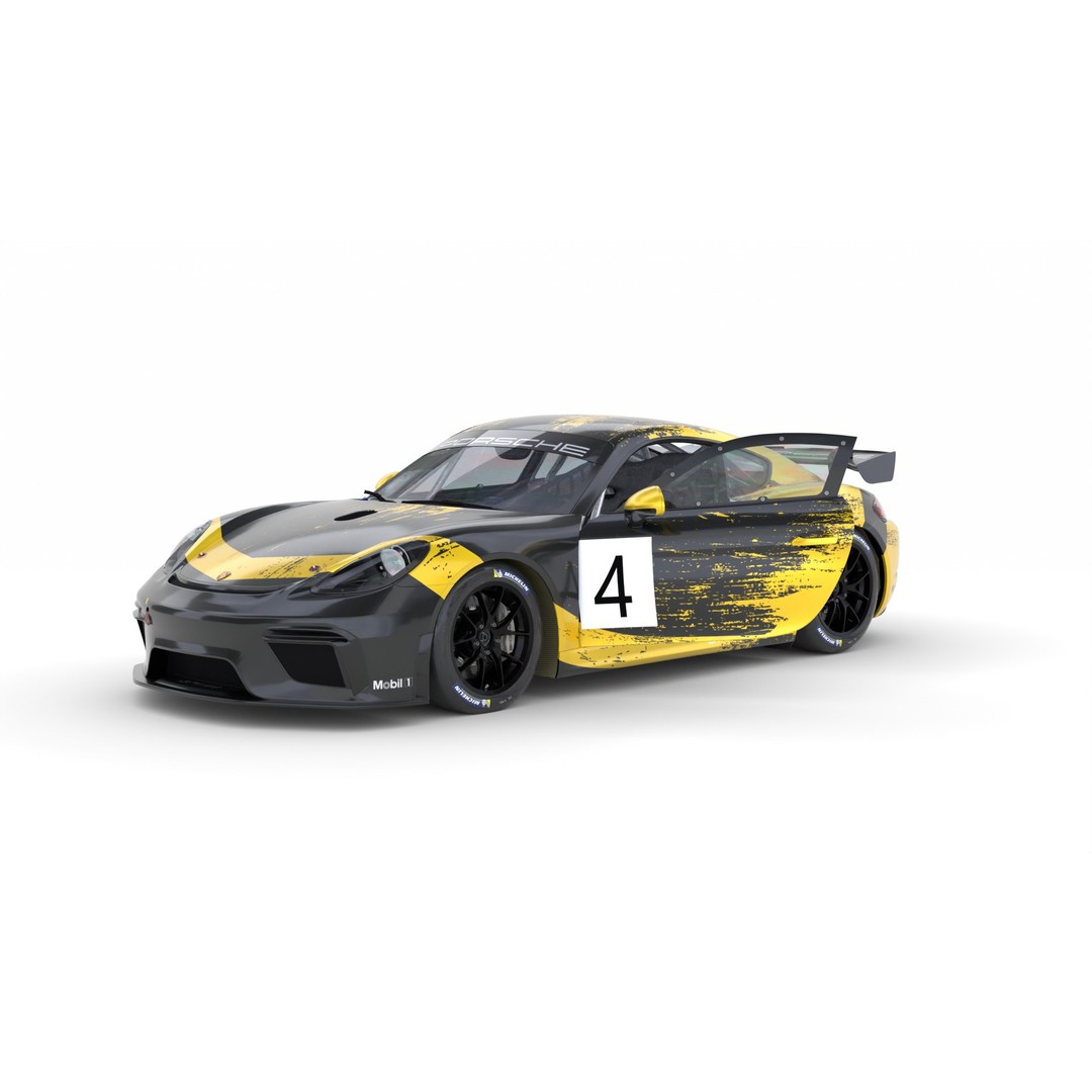 Porsche Cayman GT4 Clubsport 3D Model – High Detail Racing Asset, FBX - View 9