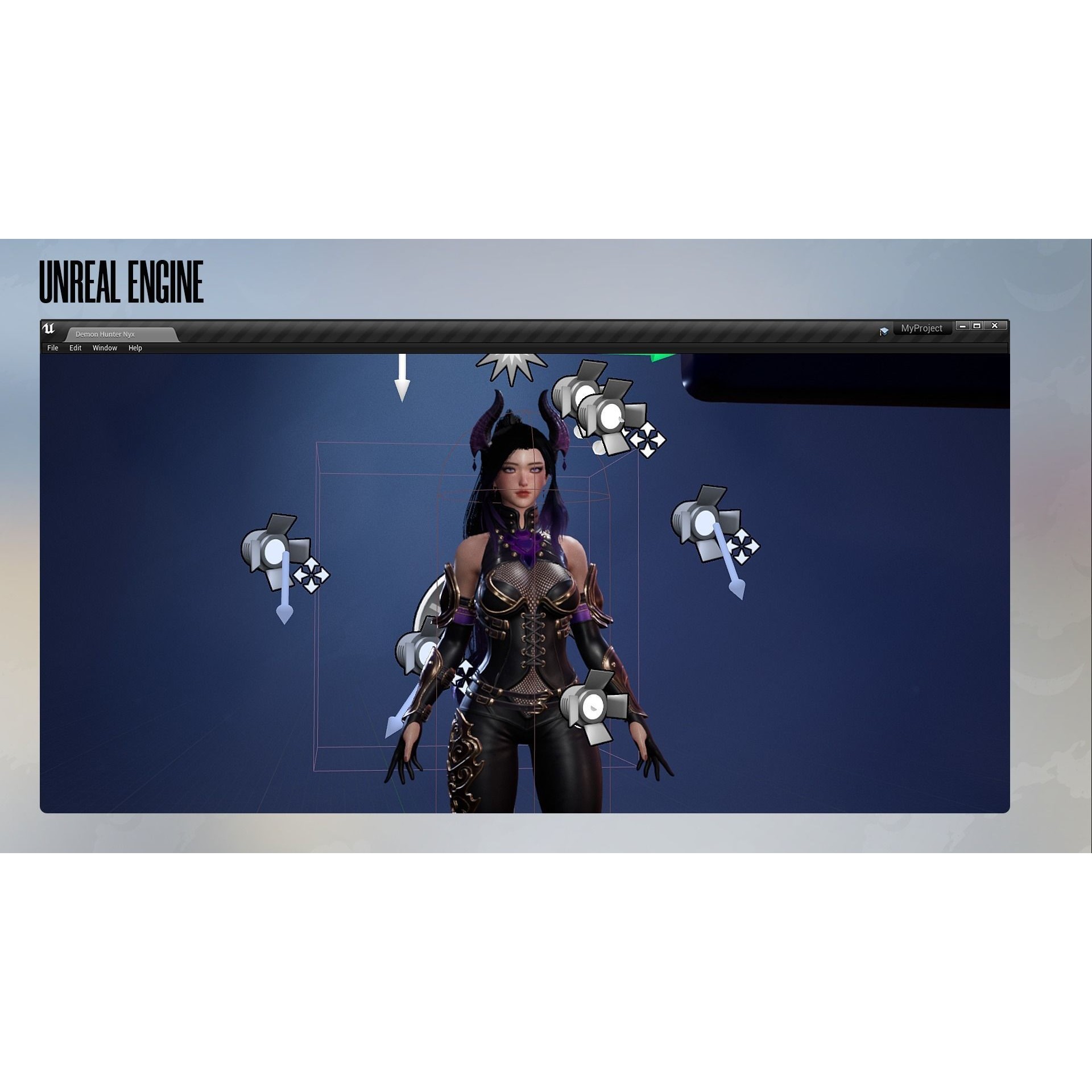 Demon Hunter Girl Nyx - Low-Poly Game-Ready 3D Model - View 19