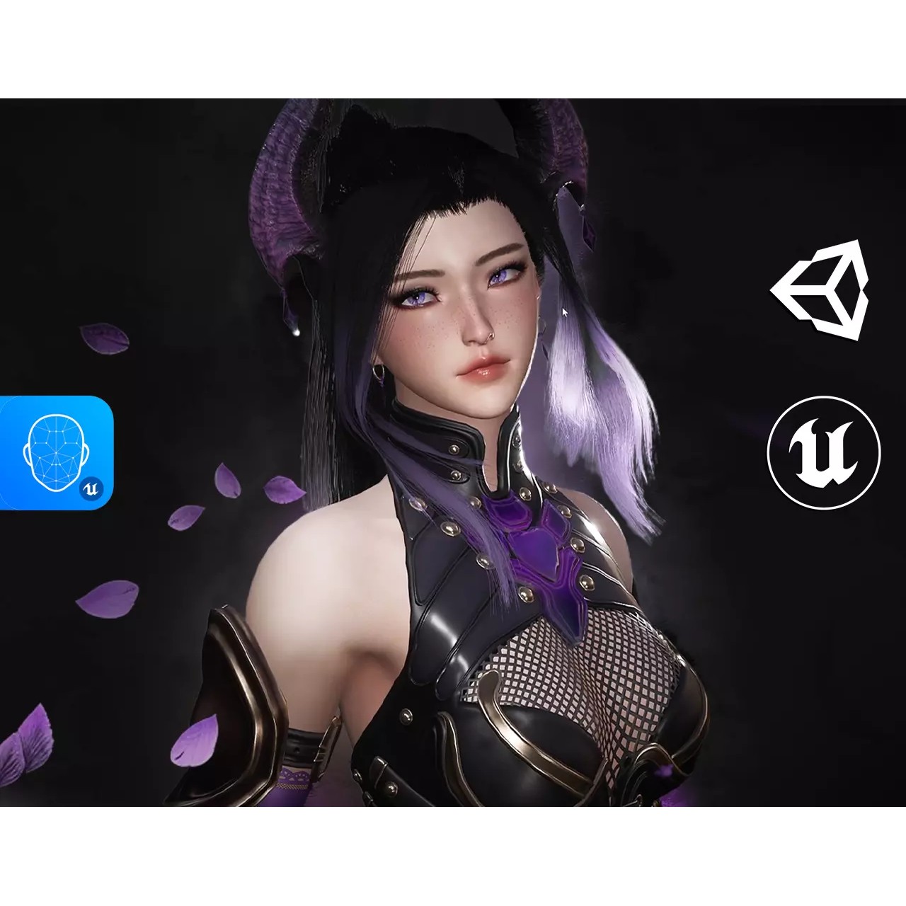 Demon Hunter Girl Nyx - Low-Poly Game-Ready 3D Model - View 2