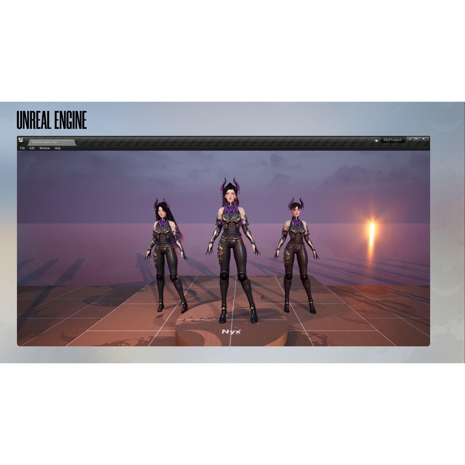 Demon Hunter Girl Nyx - Low-Poly Game-Ready 3D Model - View 20