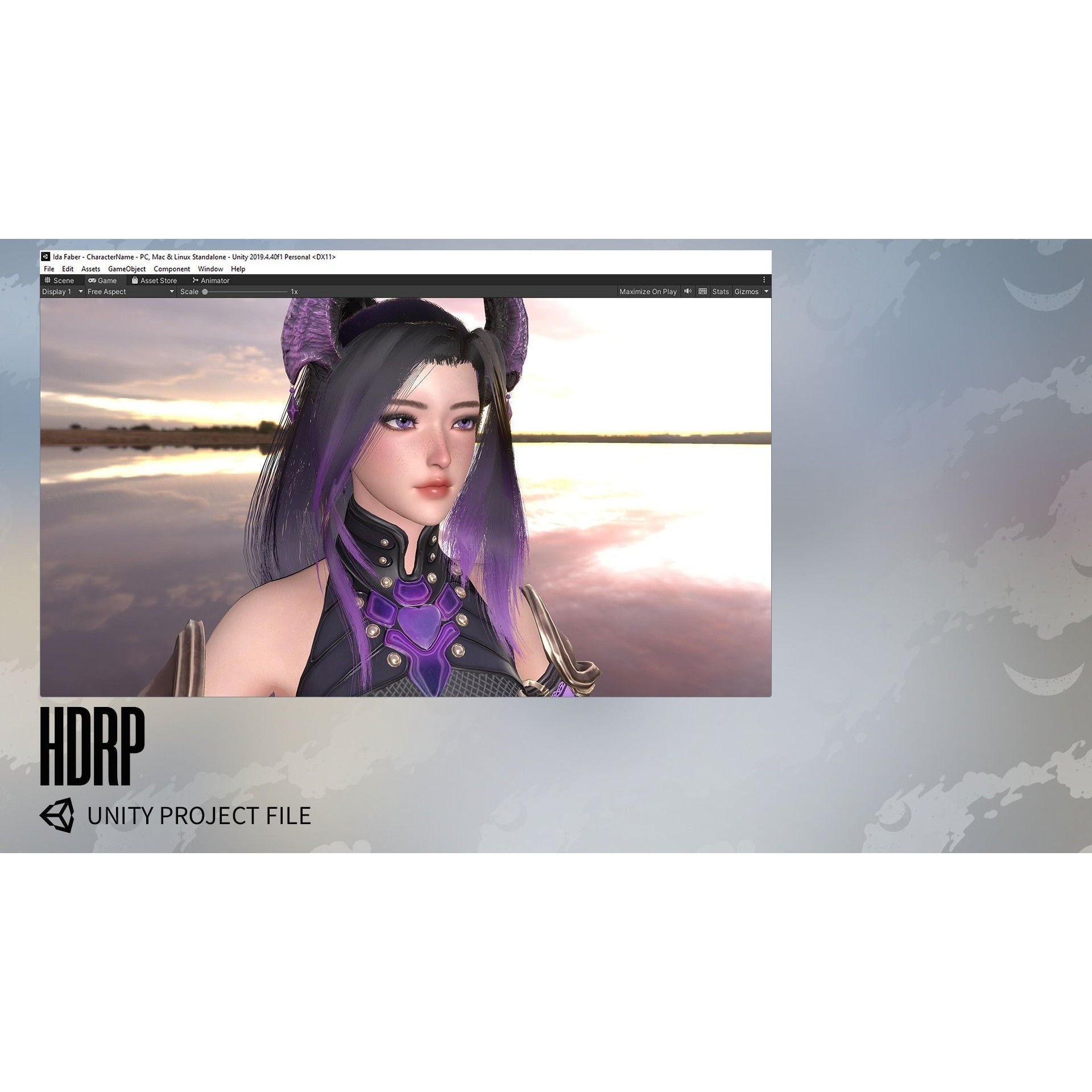 Demon Hunter Girl Nyx - Low-Poly Game-Ready 3D Model - View 23