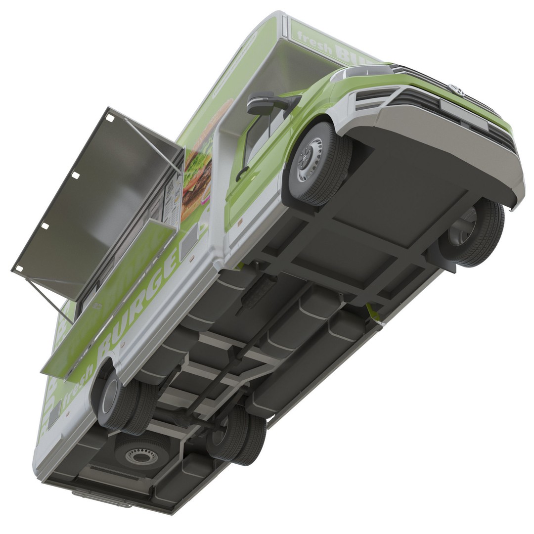 VW Crafter 2 MAXI Food Truck 3D Model – Detailed Commercial Vehicle, FBX - View 14