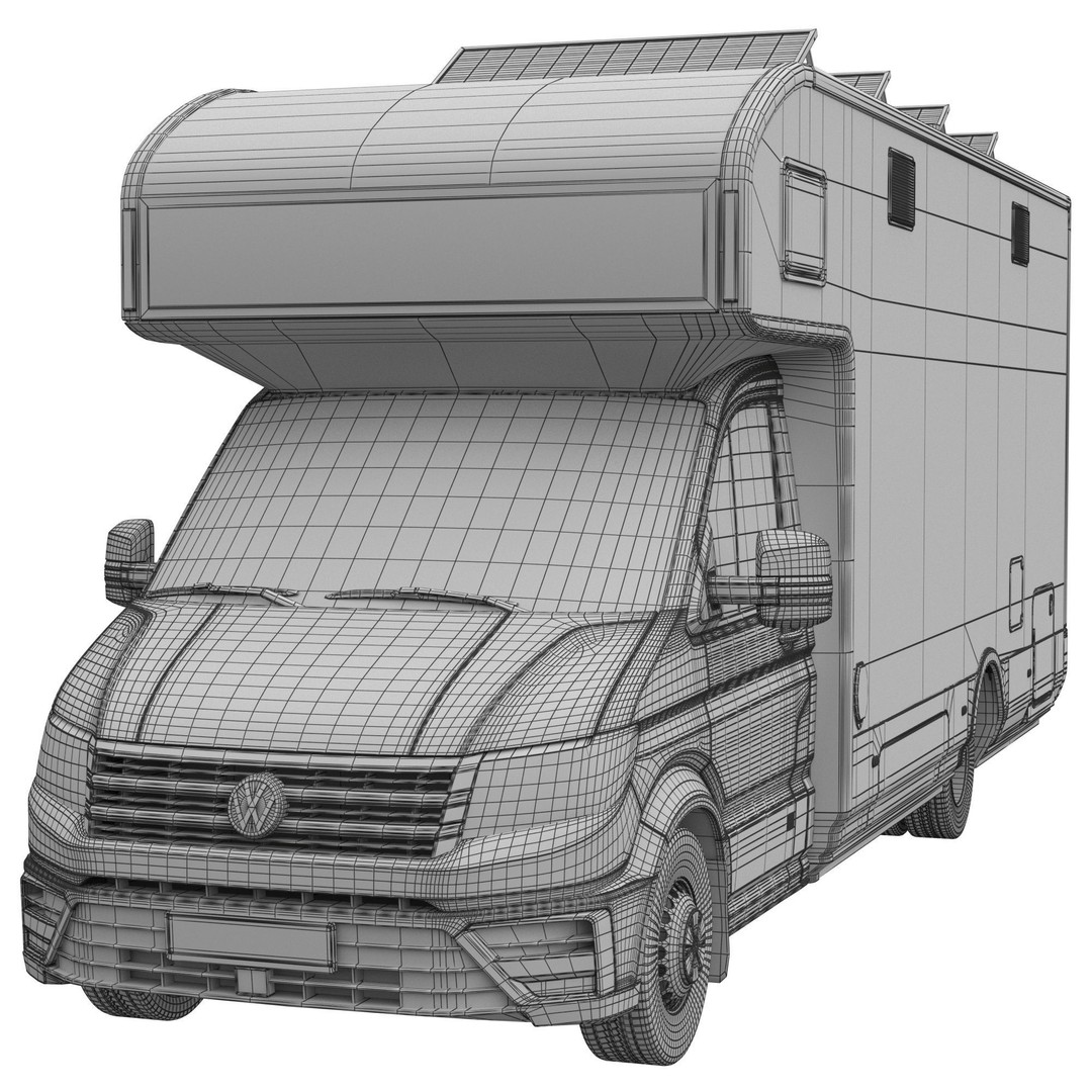 VW Crafter 2 MAXI Food Truck 3D Model – Detailed Commercial Vehicle, FBX - View 17
