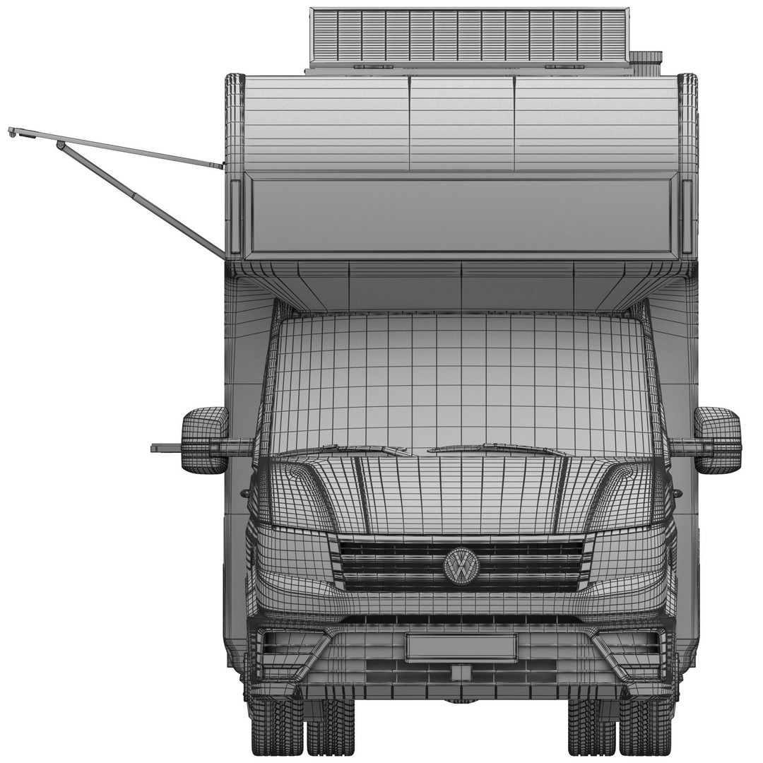 VW Crafter 2 MAXI Food Truck 3D Model – Detailed Commercial Vehicle, FBX - View 19