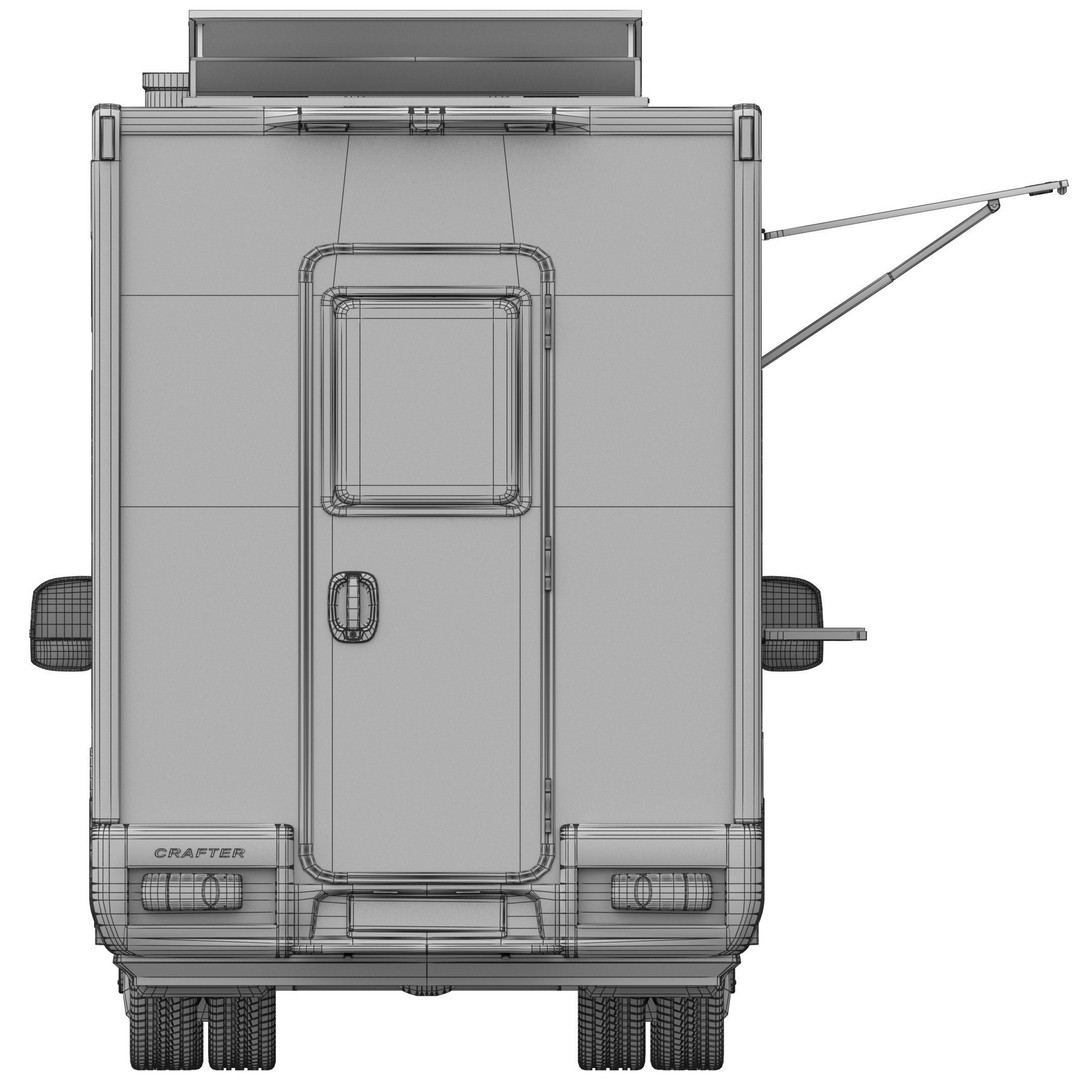 VW Crafter 2 MAXI Food Truck 3D Model – Detailed Commercial Vehicle, FBX - View 20