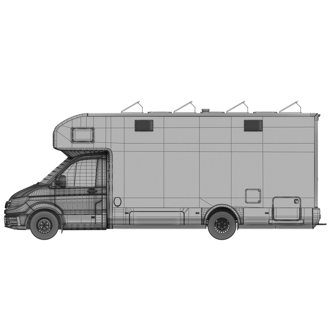 VW Crafter 2 MAXI Food Truck 3D Model – Detailed Commercial Vehicle, FBX - View 22