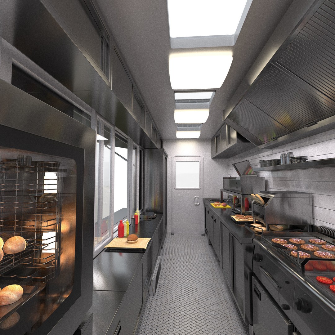 VW Crafter 2 MAXI Food Truck 3D Model – Detailed Commercial Vehicle, FBX - View 8