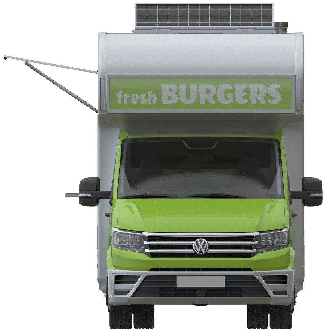 VW Crafter 2 MAXI Food Truck 3D Model – Detailed Commercial Vehicle, FBX - View 9