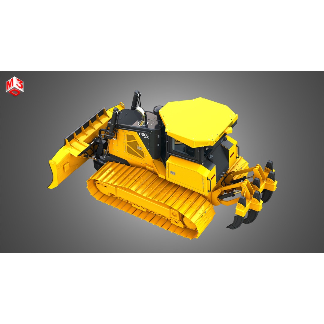John Deere 850L LGP Crawler Dozer 3D Model – High Poly PBR Asset, FBX, OBJ