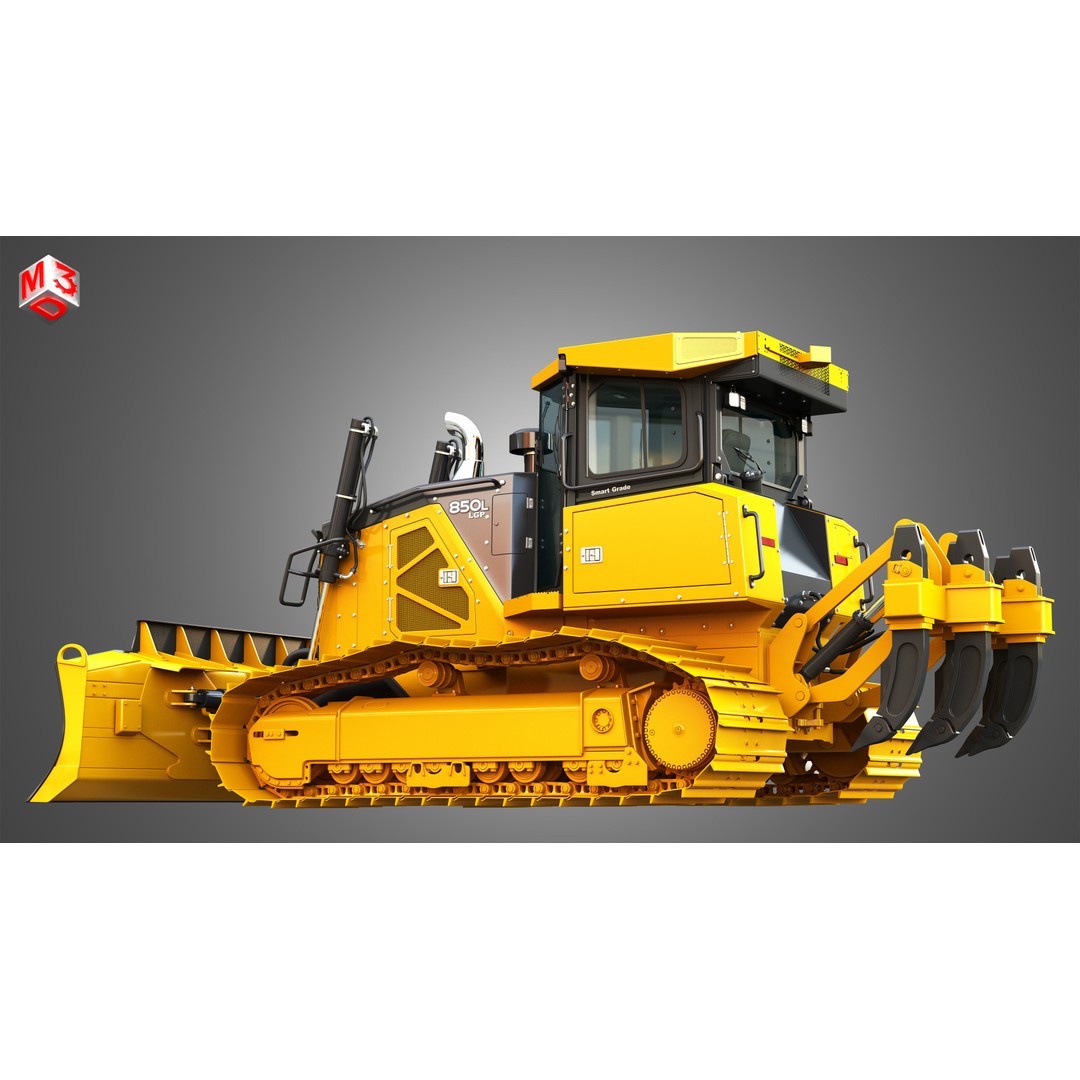 John Deere 850L LGP Crawler Dozer 3D Model – High Poly PBR Asset, FBX, OBJ - View 11