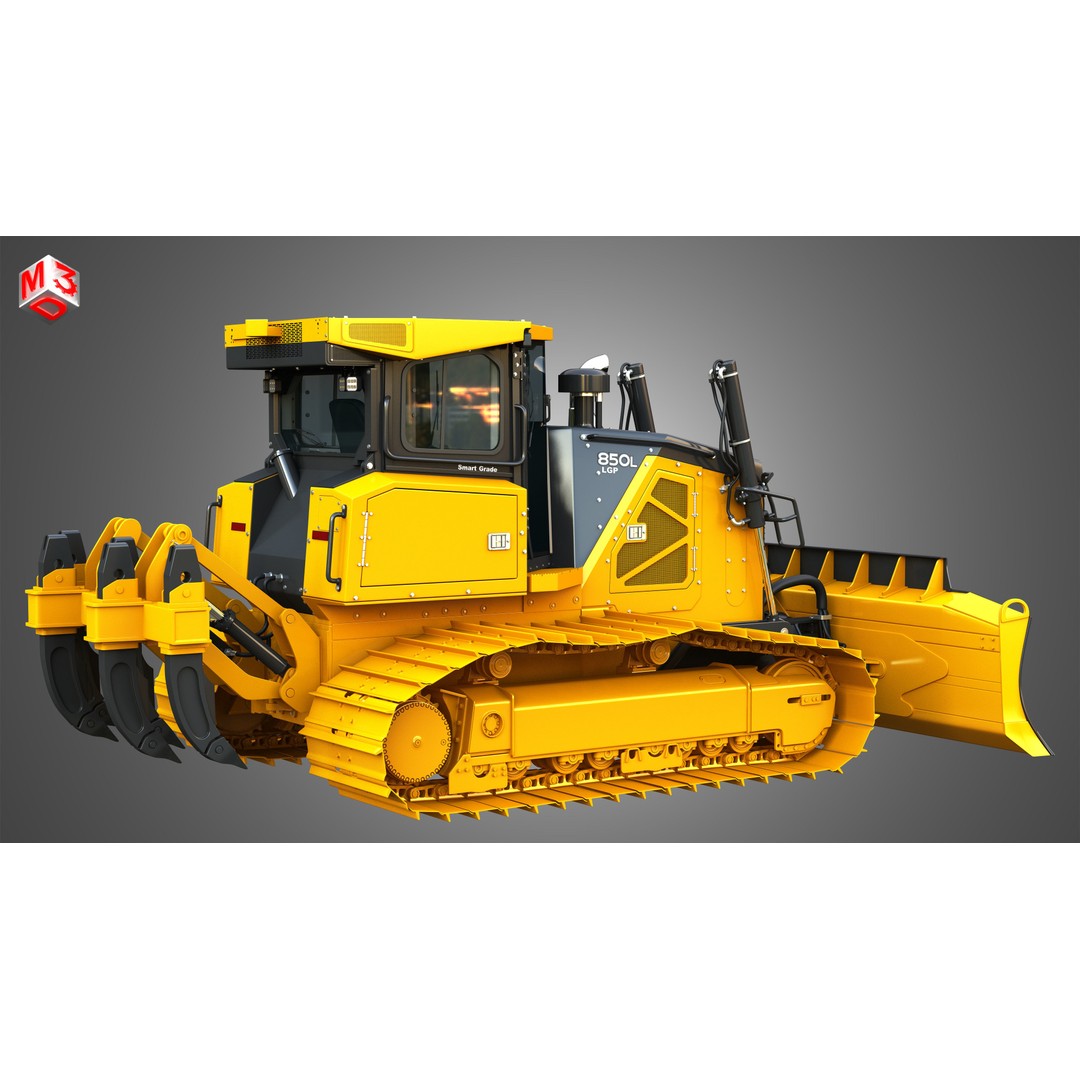 John Deere 850L LGP Crawler Dozer 3D Model – High Poly PBR Asset, FBX, OBJ - View 17