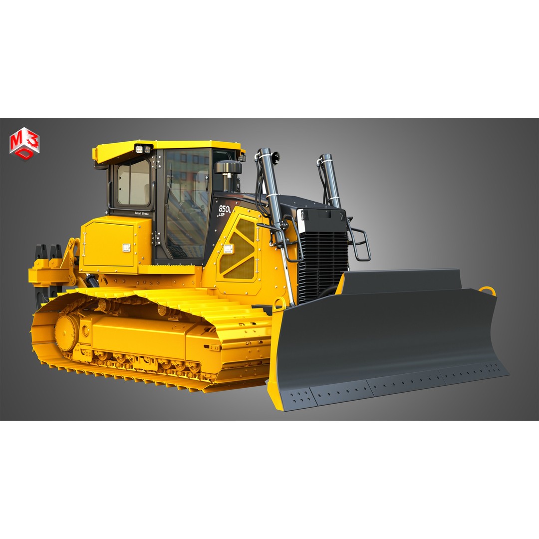 John Deere 850L LGP Crawler Dozer 3D Model – High Poly PBR Asset, FBX, OBJ - View 4