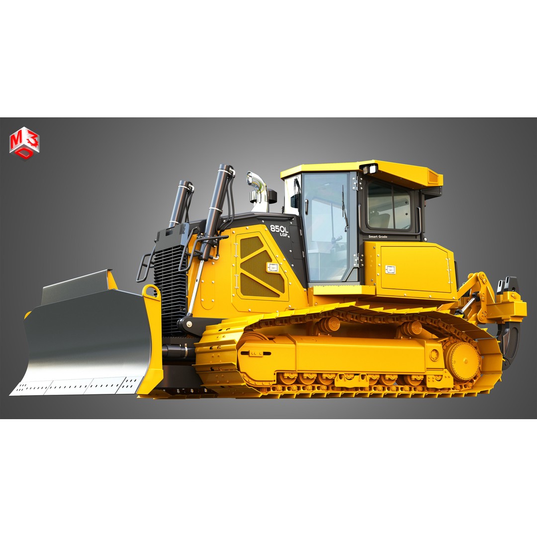 John Deere 850L LGP Crawler Dozer 3D Model – High Poly PBR Asset, FBX, OBJ - View 8