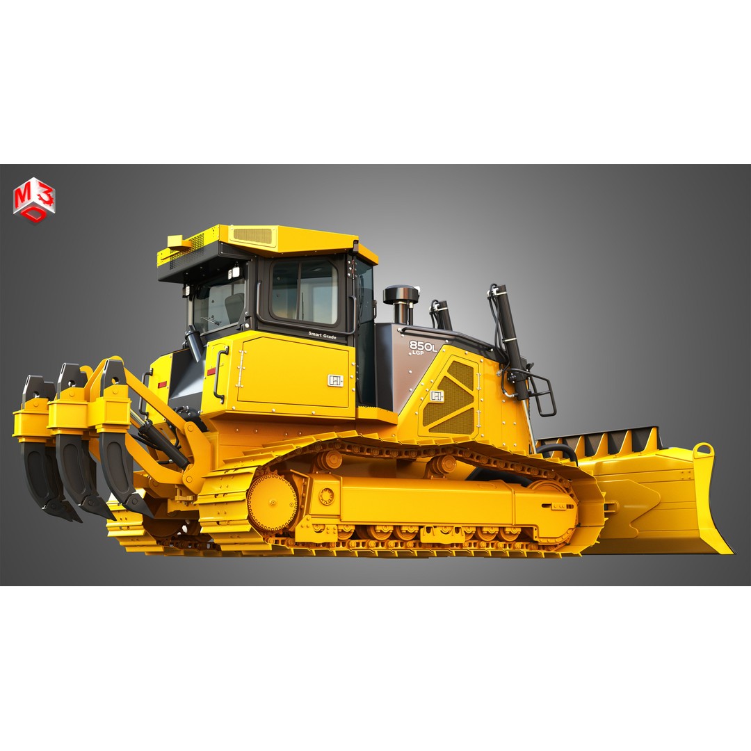 John Deere 850L LGP Crawler Dozer 3D Model – High Poly PBR Asset, FBX, OBJ - View 9