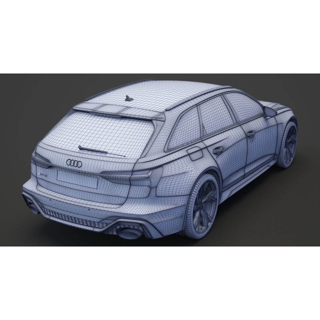 Audi RS6 C8 Avant 2019 3D Model – High Poly Game-Ready Asset, FBX, OBJ