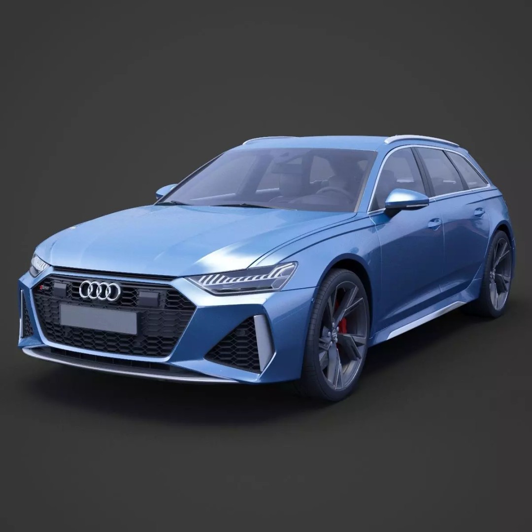 Audi RS6 C8 Avant 2019 3D Model – High Poly Game-Ready Asset, FBX, OBJ - View 2