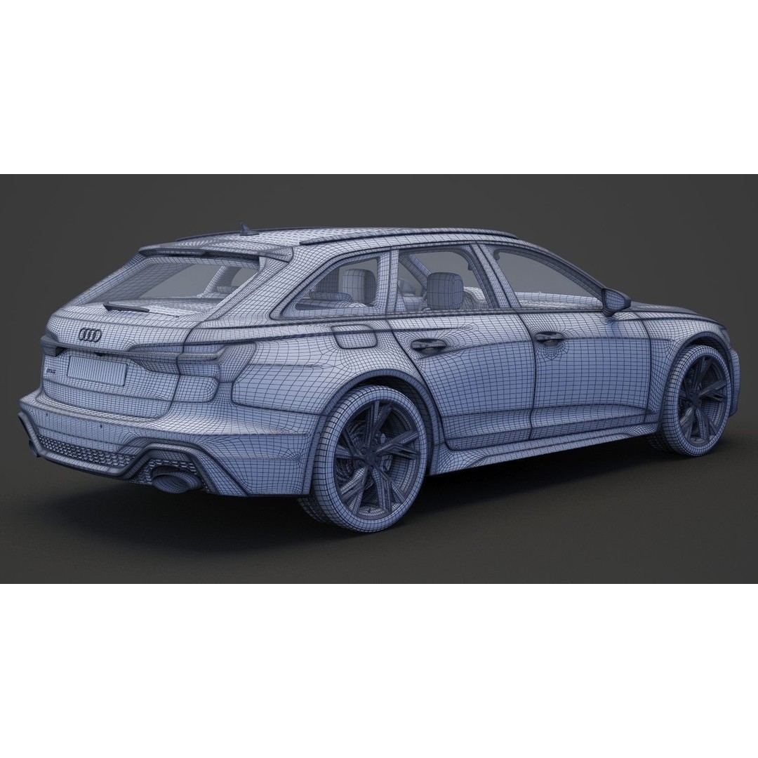 Audi RS6 C8 Avant 2019 3D Model – High Poly Game-Ready Asset, FBX, OBJ - View 22