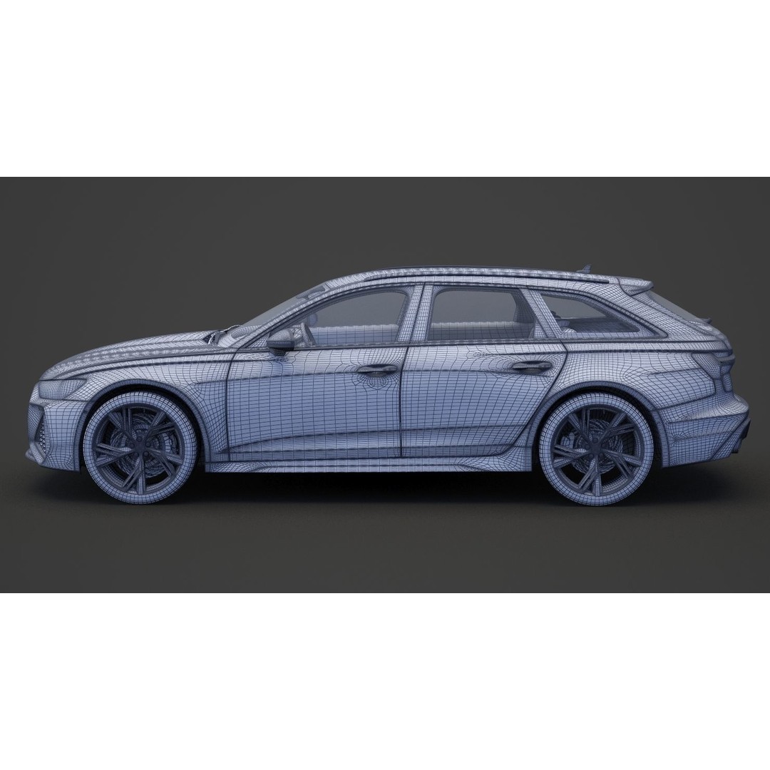 Audi RS6 C8 Avant 2019 3D Model – High Poly Game-Ready Asset, FBX, OBJ - View 26
