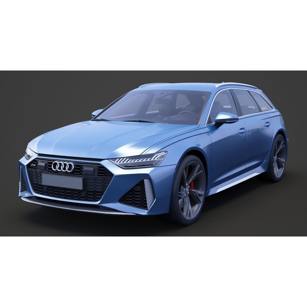Audi RS6 C8 Avant 2019 3D Model – High Poly Game-Ready Asset, FBX, OBJ - View 3