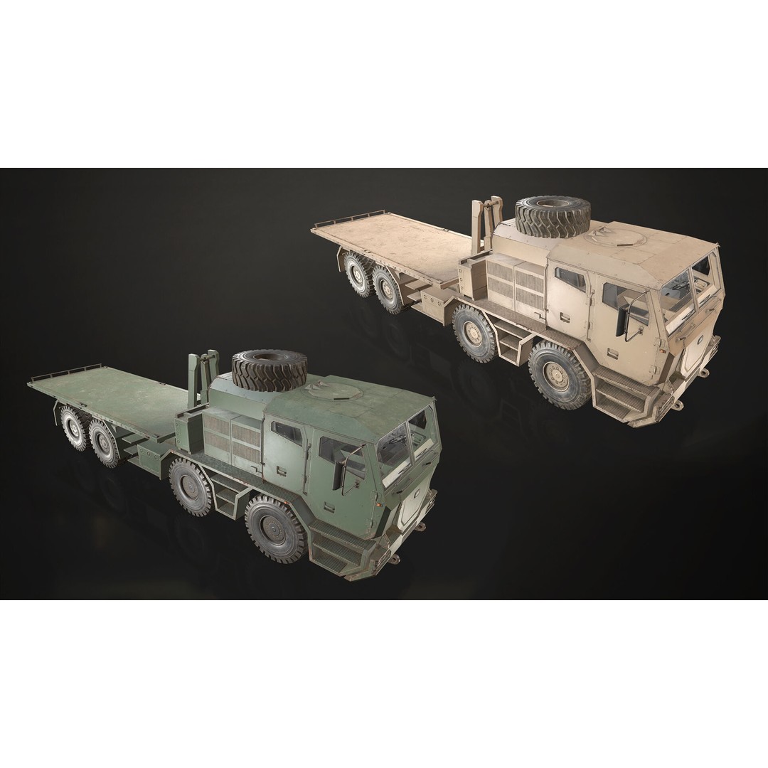 Heavy Military Truck 3D Model – Low Poly Game Ready Asset, FBX, OBJ - View 10
