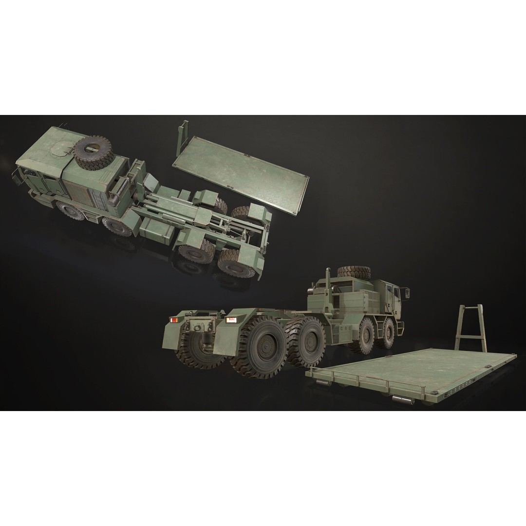 Heavy Military Truck 3D Model – Low Poly Game Ready Asset, FBX, OBJ - View 12