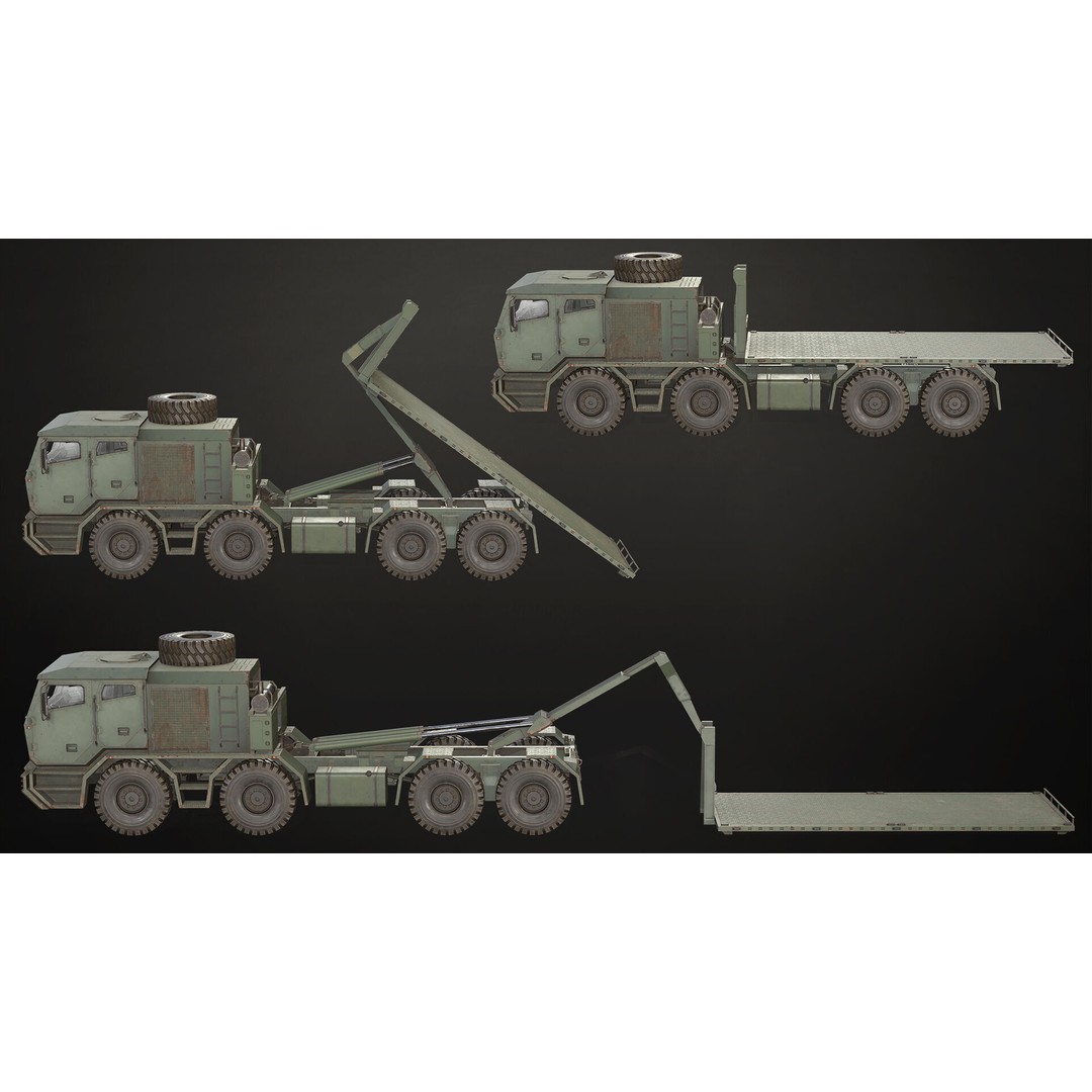 Heavy Military Truck 3D Model – Low Poly Game Ready Asset, FBX, OBJ - View 13