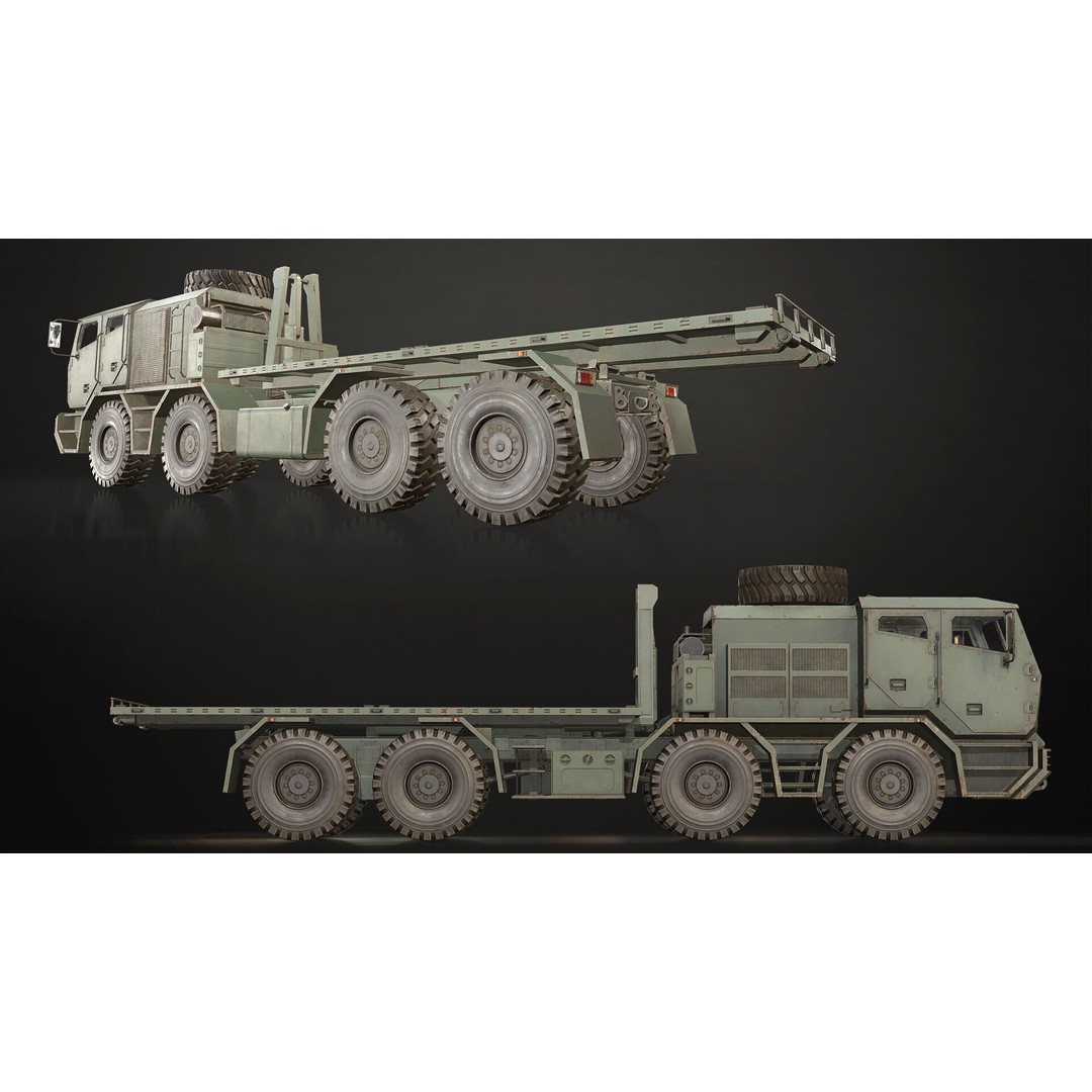Heavy Military Truck 3D Model – Low Poly Game Ready Asset, FBX, OBJ - View 14