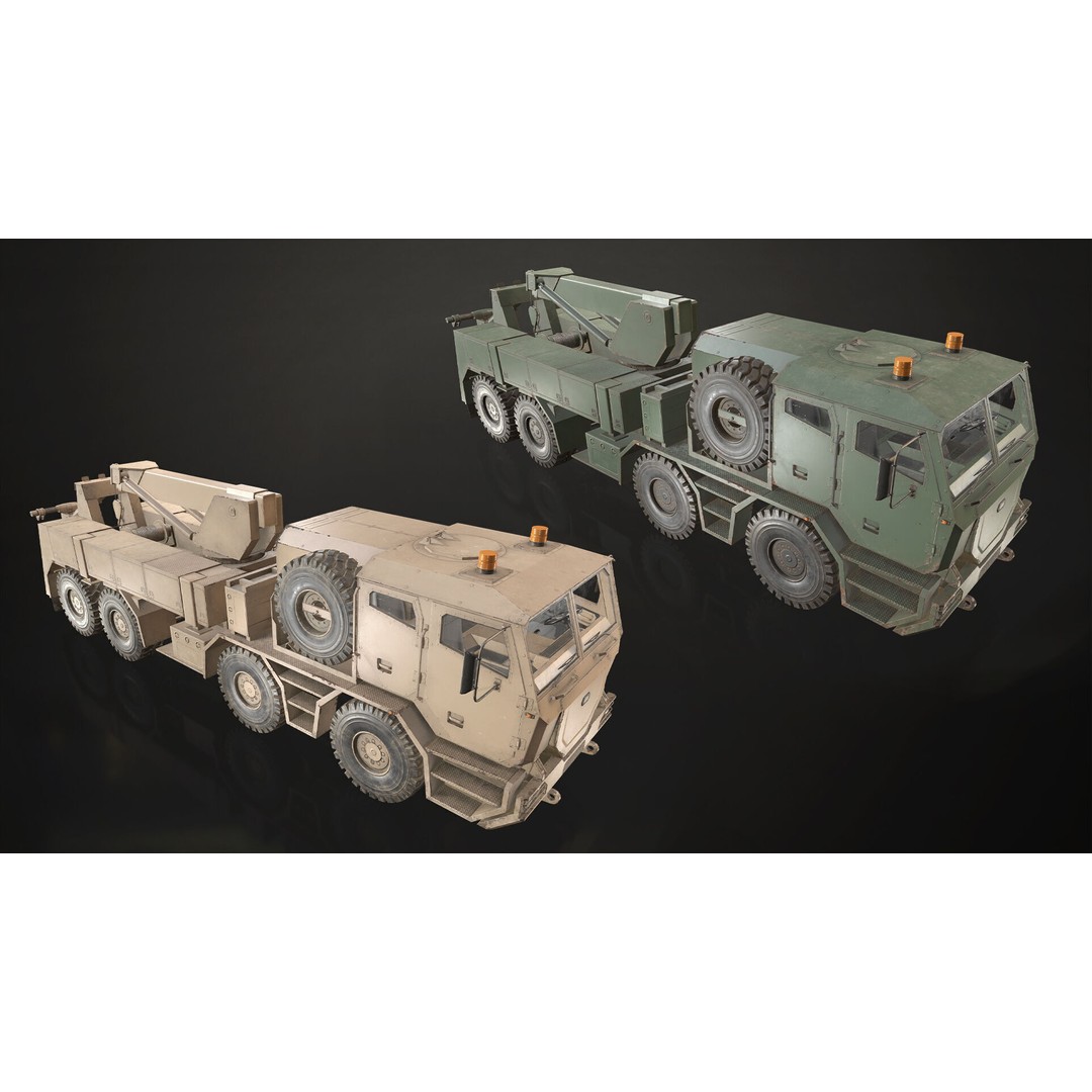 Heavy Military Truck 3D Model – Low Poly Game Ready Asset, FBX, OBJ - View 15