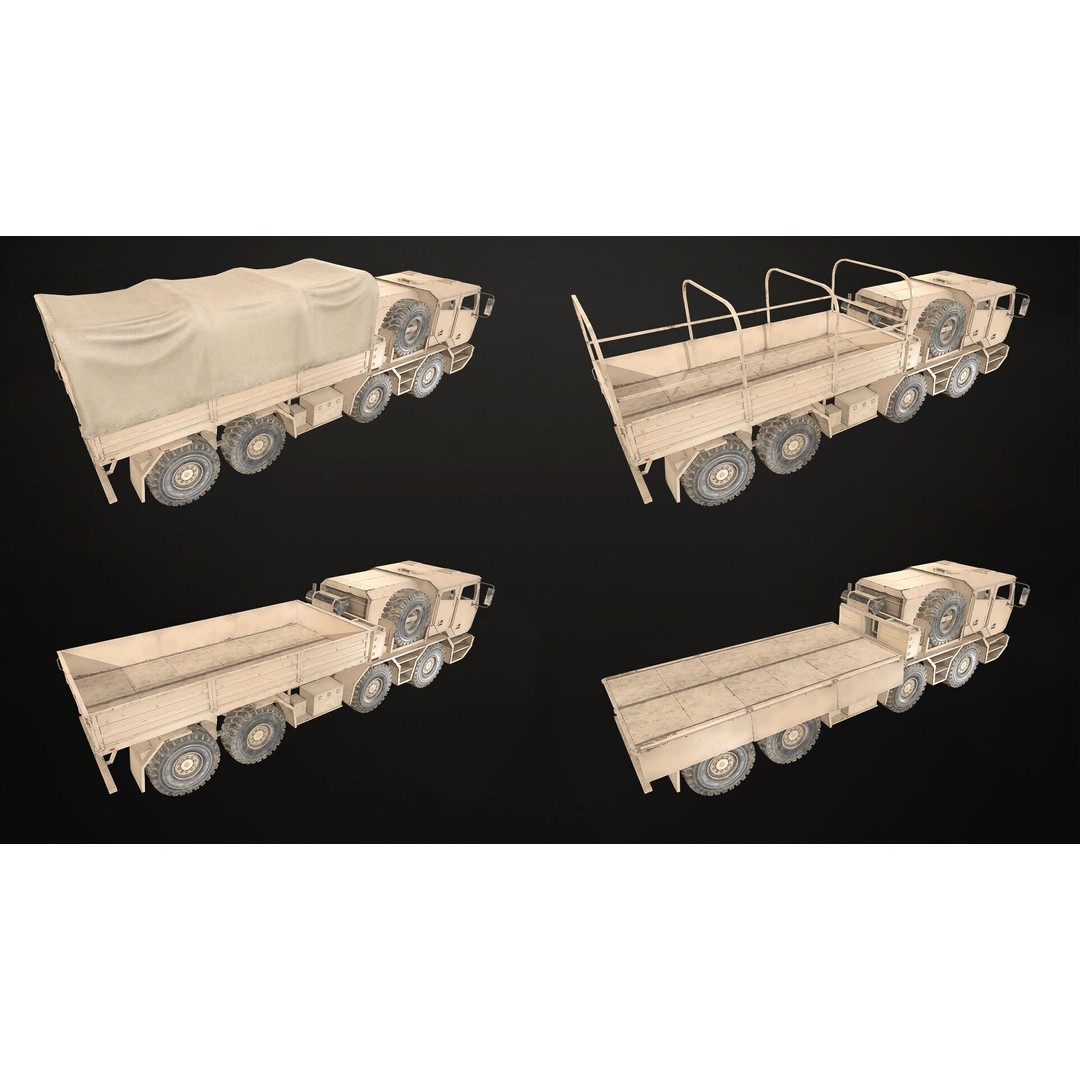 Heavy Military Truck 3D Model – Low Poly Game Ready Asset, FBX, OBJ - View 21