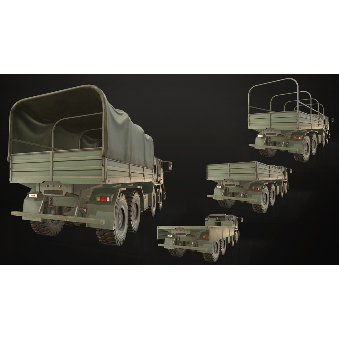 Heavy Military Truck 3D Model – Low Poly Game Ready Asset, FBX, OBJ - View 24
