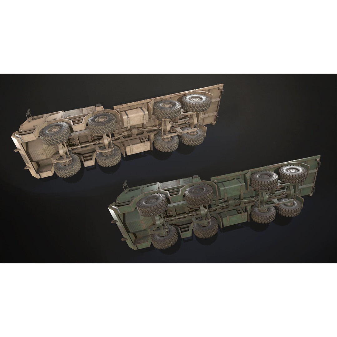 Heavy Military Truck 3D Model – Low Poly Game Ready Asset, FBX, OBJ - View 26