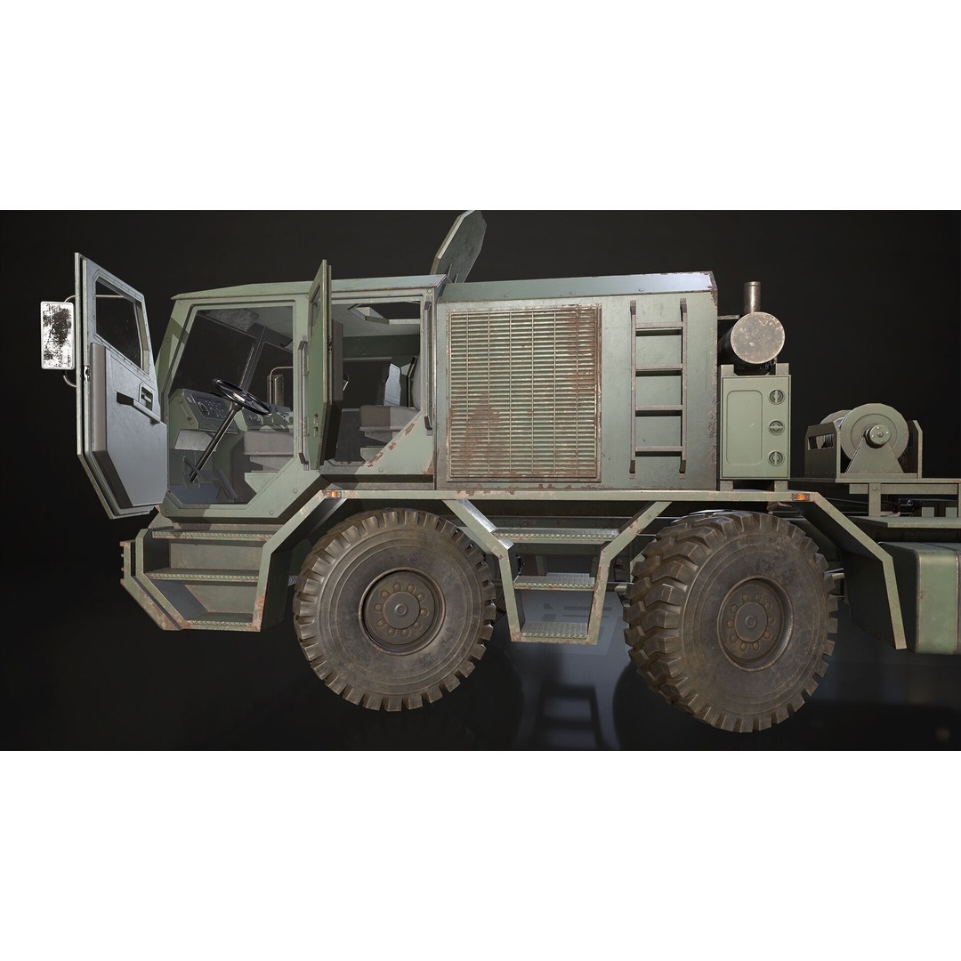Heavy Military Truck 3D Model – Low Poly Game Ready Asset, FBX, OBJ - View 27