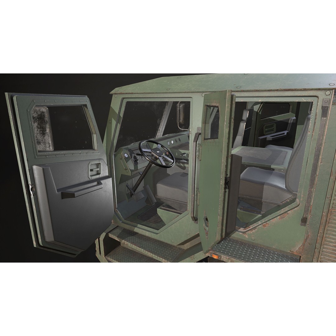 Heavy Military Truck 3D Model – Low Poly Game Ready Asset, FBX, OBJ - View 29
