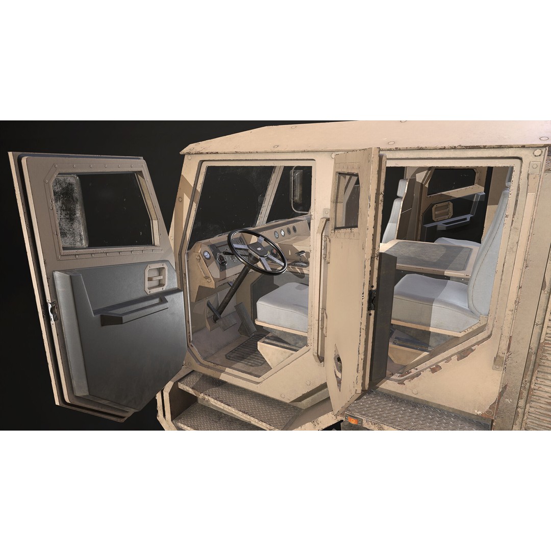Heavy Military Truck 3D Model – Low Poly Game Ready Asset, FBX, OBJ - View 30