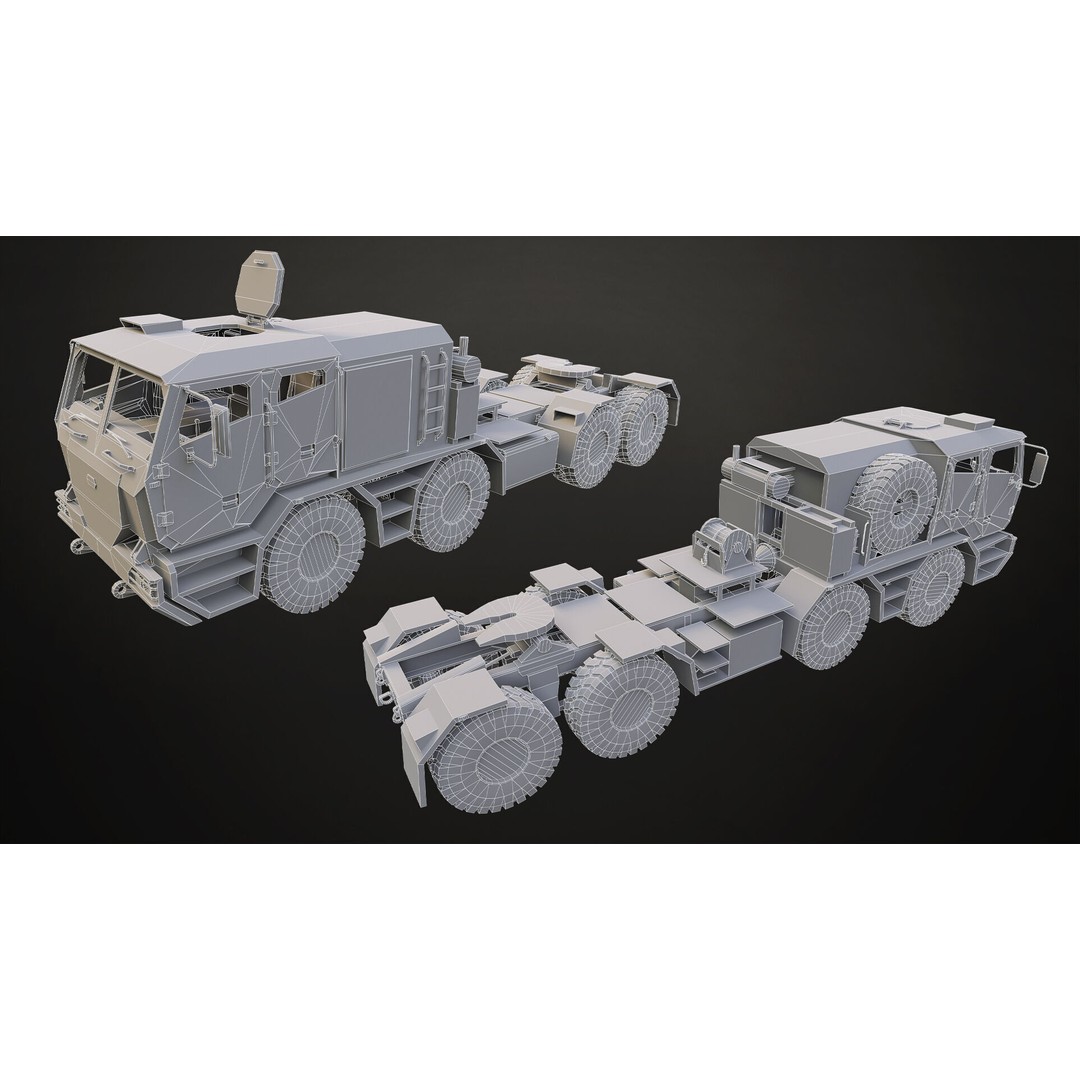Heavy Military Truck 3D Model – Low Poly Game Ready Asset, FBX, OBJ - View 35
