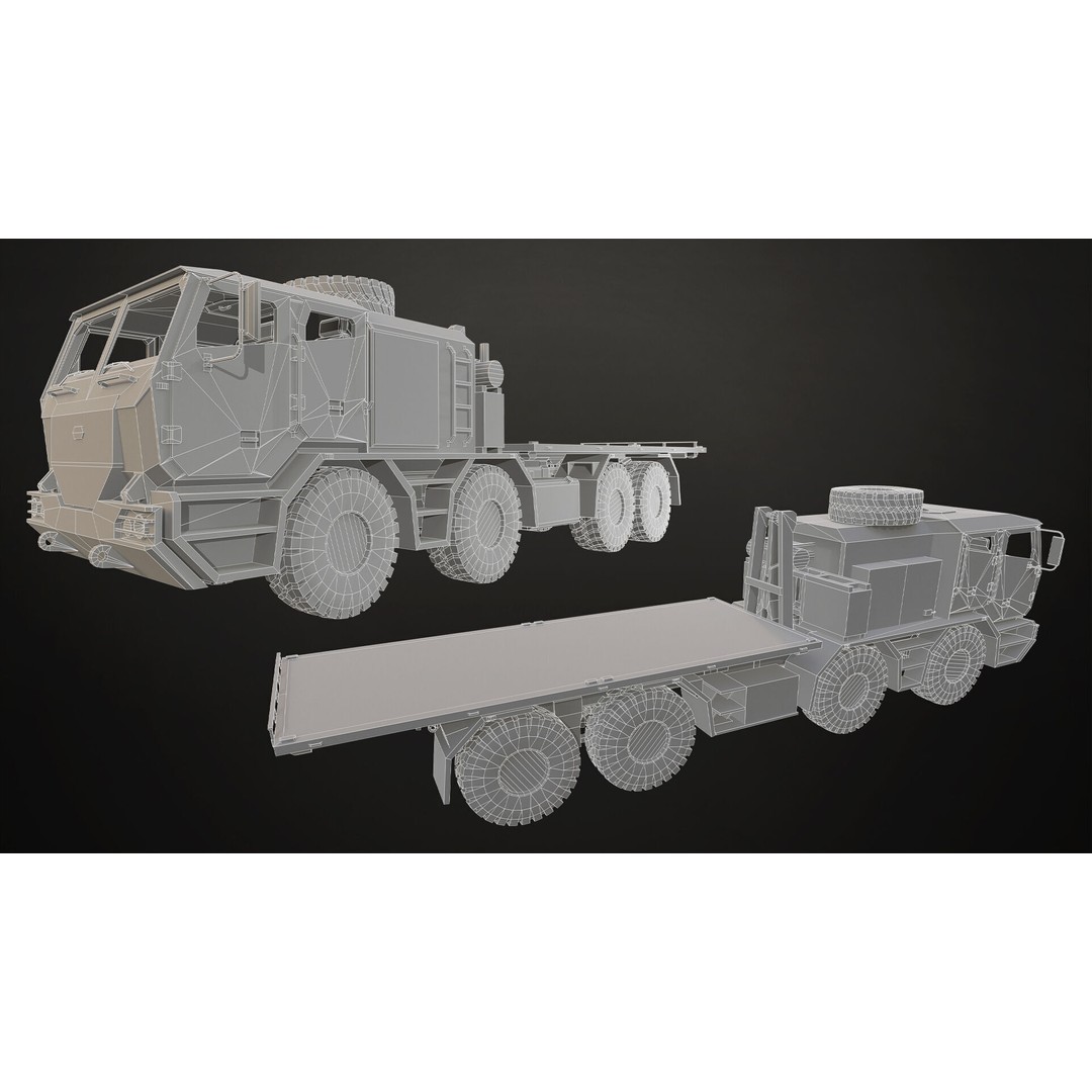 Heavy Military Truck 3D Model – Low Poly Game Ready Asset, FBX, OBJ - View 37