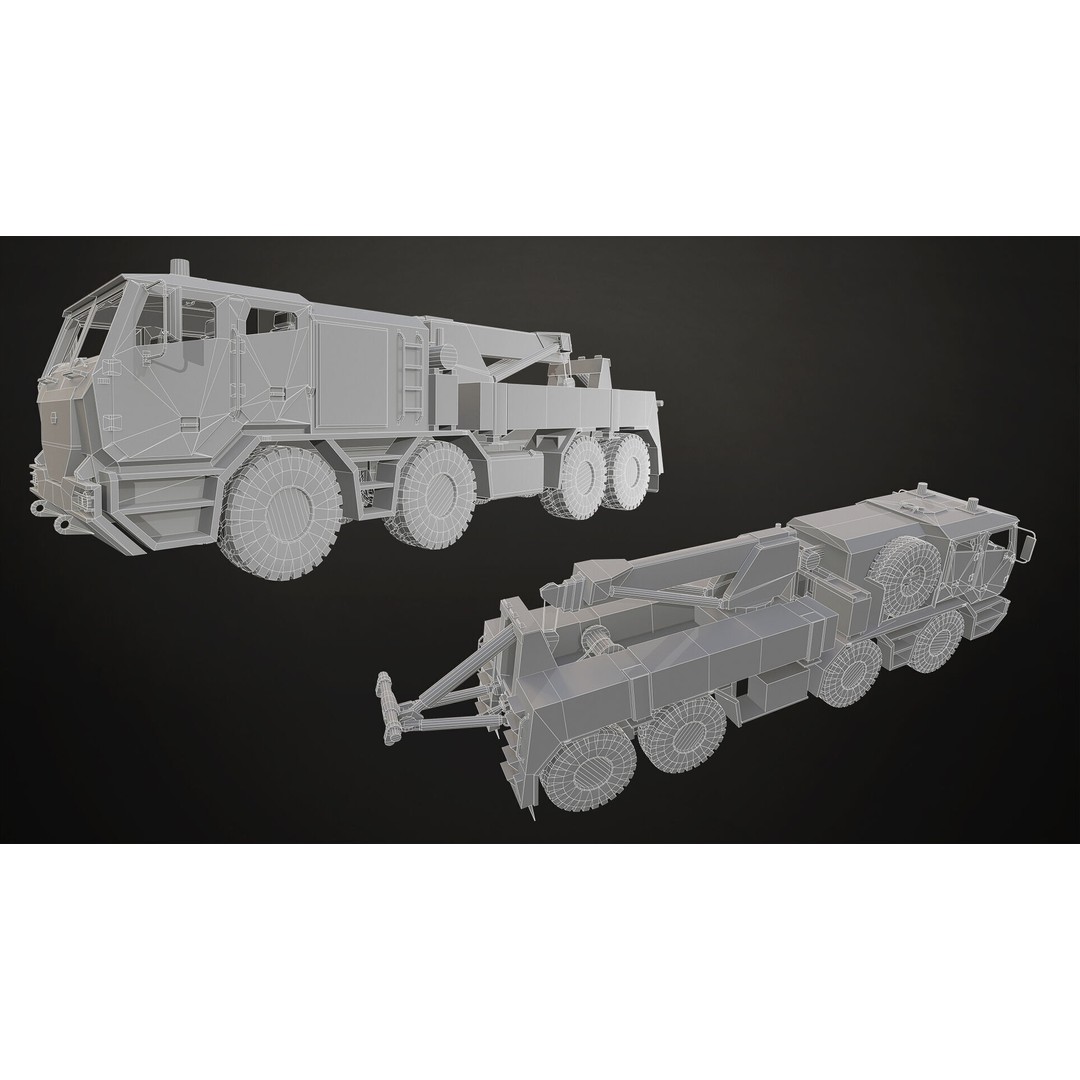 Heavy Military Truck 3D Model – Low Poly Game Ready Asset, FBX, OBJ - View 39