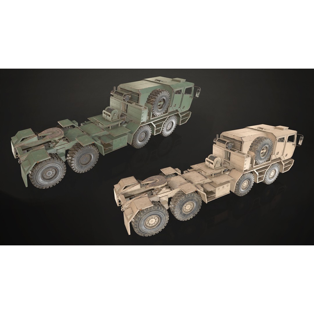 Heavy Military Truck 3D Model – Low Poly Game Ready Asset, FBX, OBJ - View 4