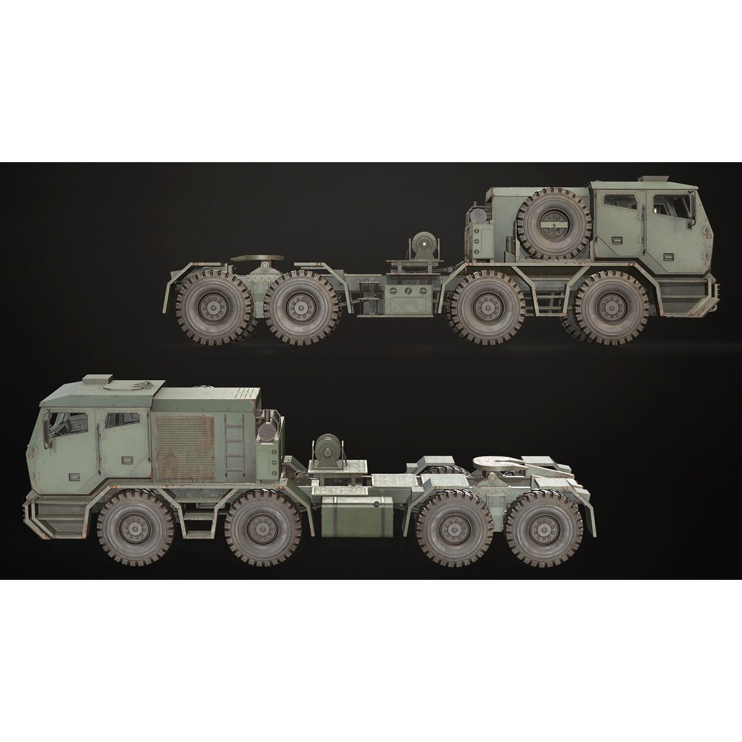Heavy Military Truck 3D Model – Low Poly Game Ready Asset, FBX, OBJ - View 5