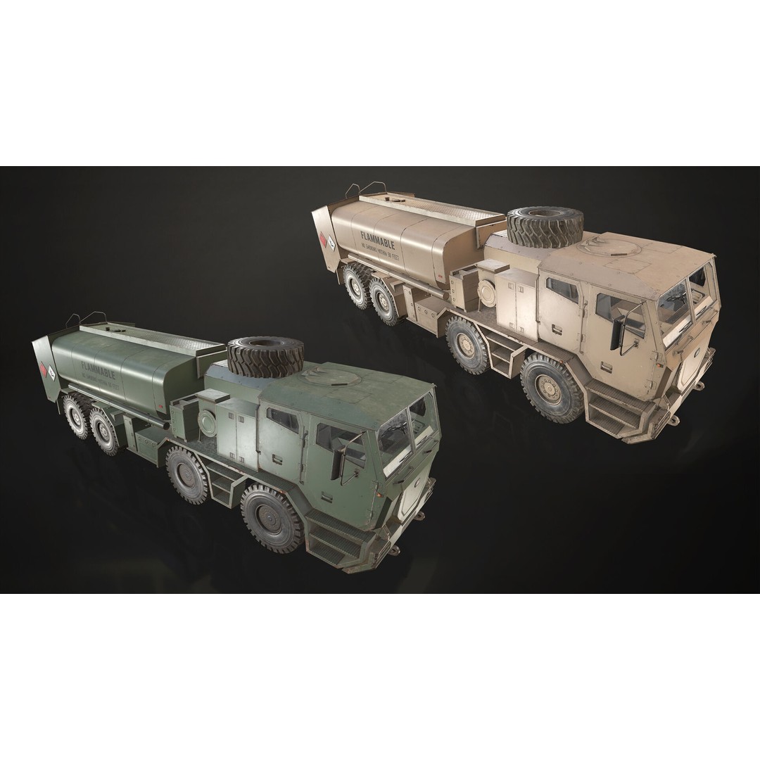 Heavy Military Truck 3D Model – Low Poly Game Ready Asset, FBX, OBJ - View 6