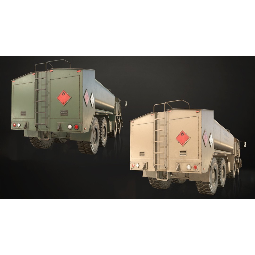 Heavy Military Truck 3D Model – Low Poly Game Ready Asset, FBX, OBJ - View 8