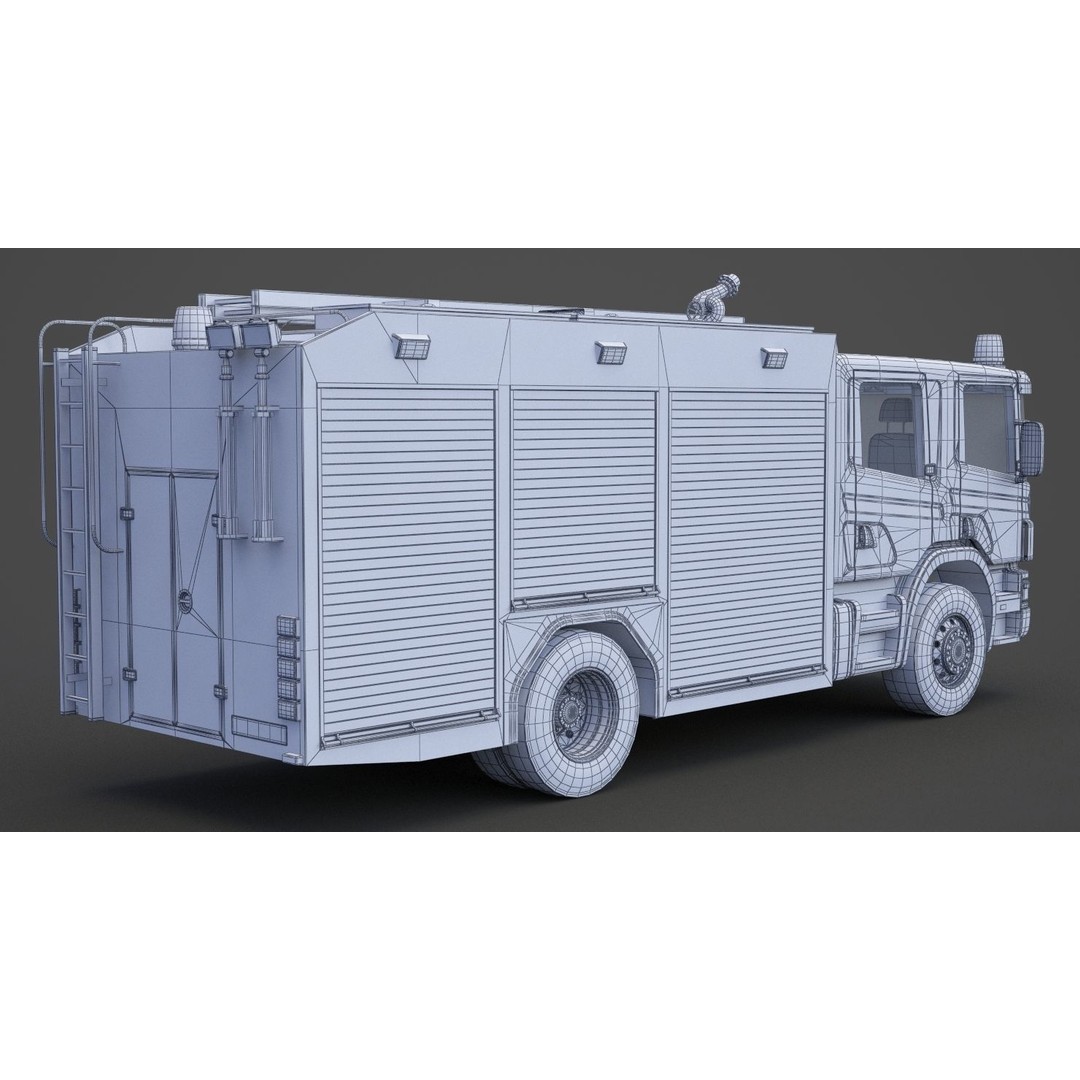 Fire Truck 3D Model – Detailed Emergency Vehicle, FBX, OBJ - View 18