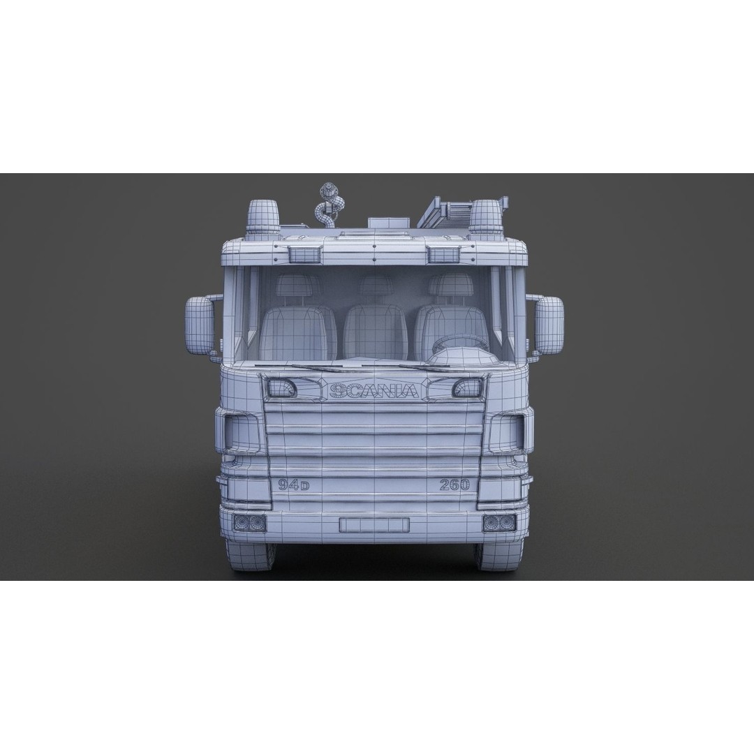 Fire Truck 3D Model – Detailed Emergency Vehicle, FBX, OBJ - View 20