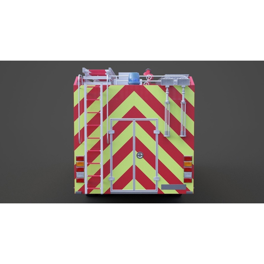 Fire Truck 3D Model – Detailed Emergency Vehicle, FBX, OBJ - View 8