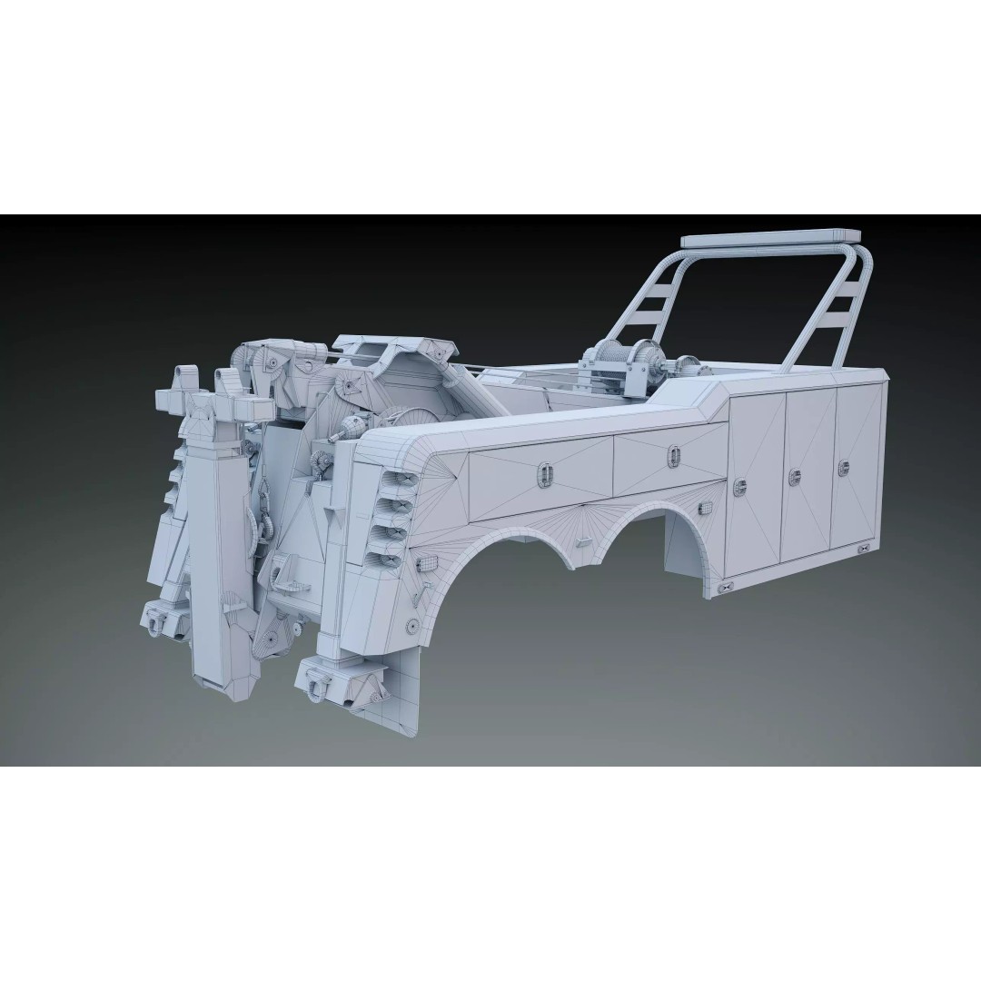 Wrecker Tow Body 3D Model – Low Poly Game Asset, FBX, PBR Textures - View 21