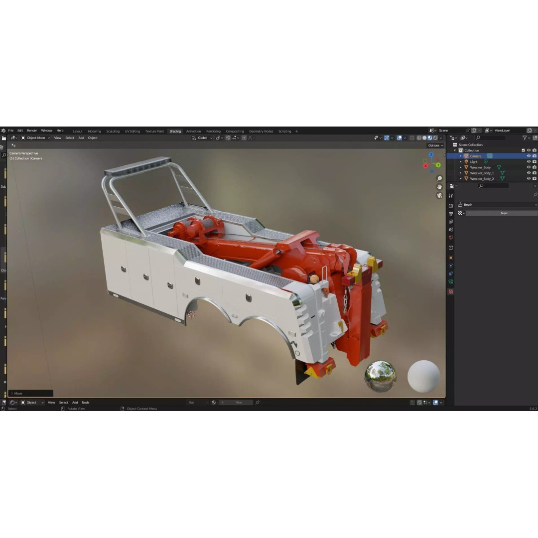 Wrecker Tow Body 3D Model – Low Poly Game Asset, FBX, PBR Textures - View 26