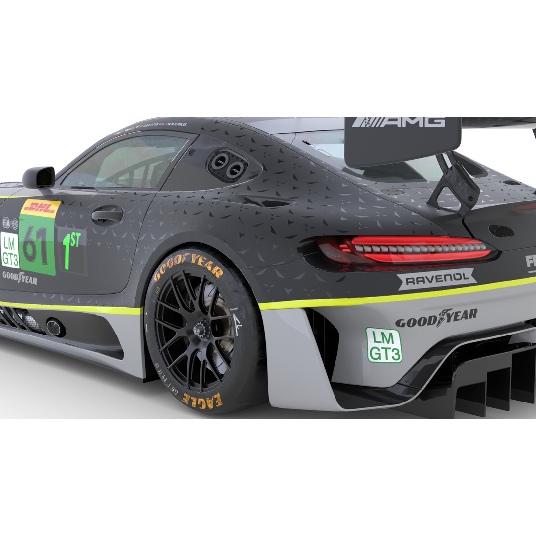 Mercedes AMG LMGTE 3D Model – High Poly Racing Car, FBX, Game Ready