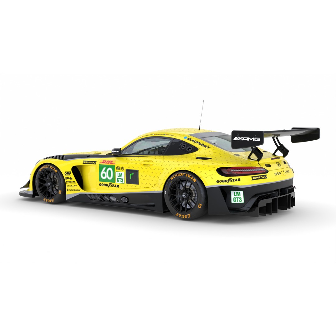 Mercedes AMG LMGTE 3D Model – High Poly Racing Car, FBX, Game Ready - View 11