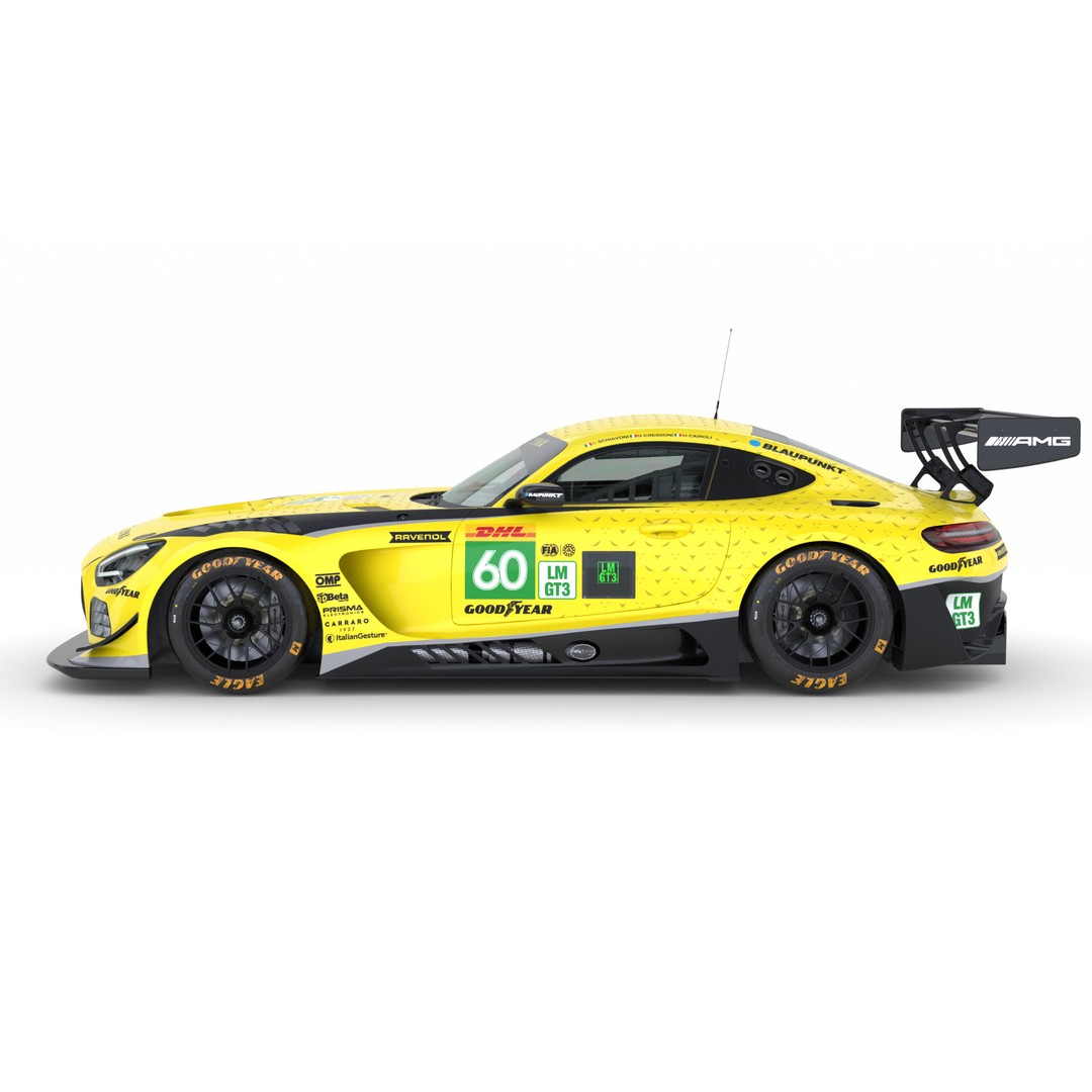 Mercedes AMG LMGTE 3D Model – High Poly Racing Car, FBX, Game Ready - View 8