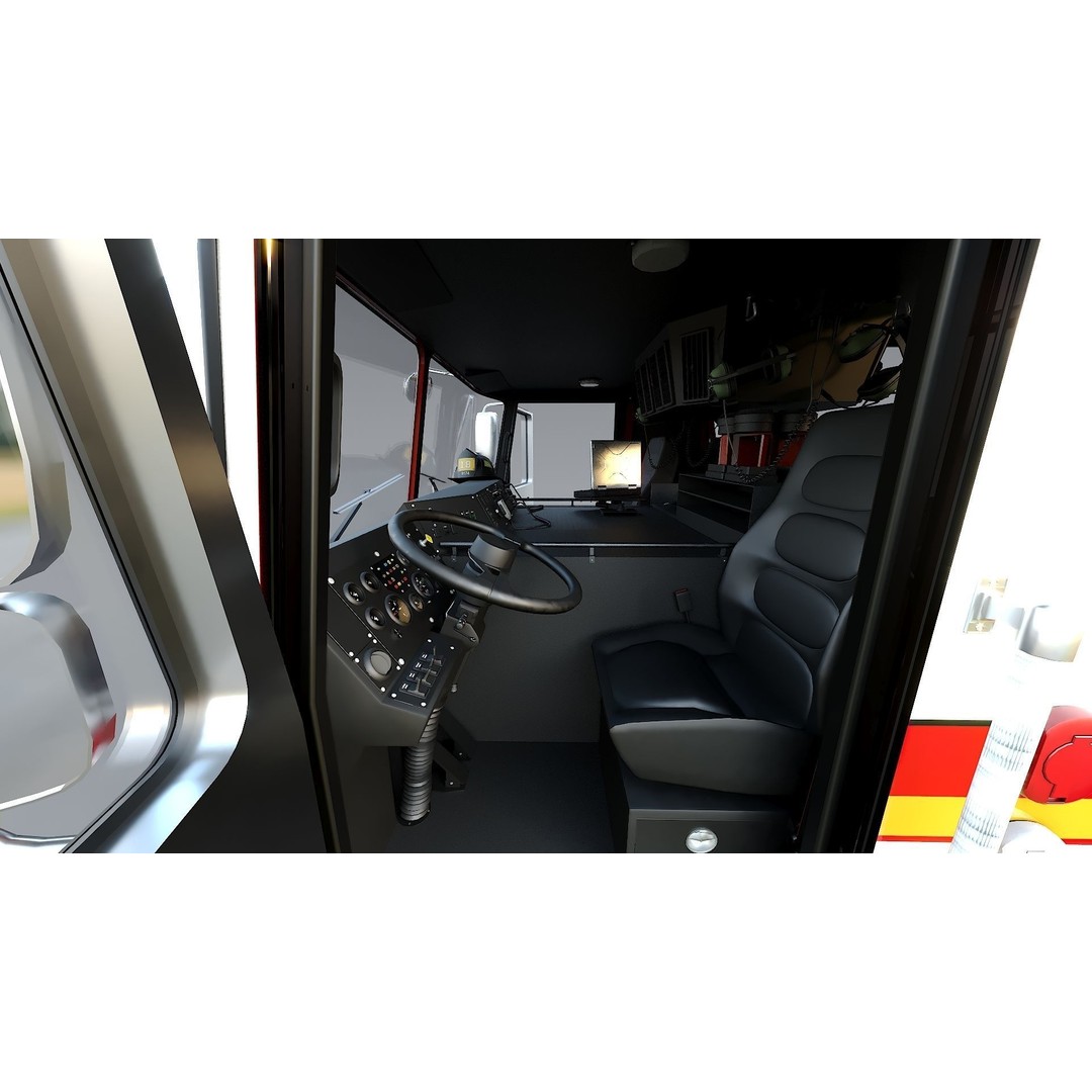 FDNY Fire Truck 3D Model – Low Poly Game Asset, PBR Textures, FBX - View 19